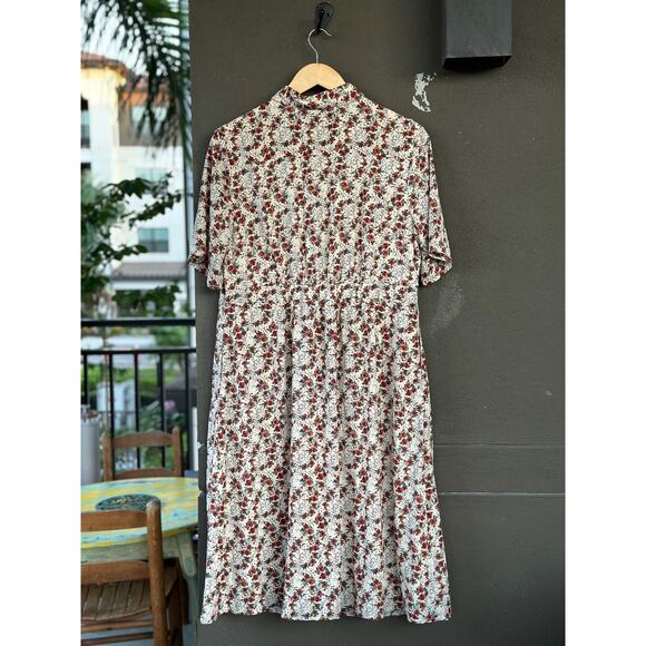 NWT Jessica Robertson Women’s 2XL Preppy Prairie Floral White Casual Shirt Dress - Picture 10 of 13